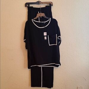 Fashion Nova Black and White Wide Leg Pants & Jumpsuit